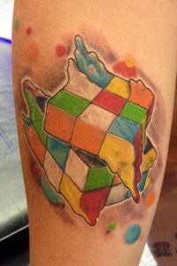 Rubix Cube Tattoo done by Andrew