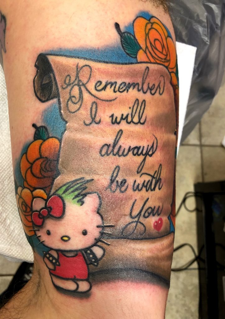 Memorial tattoo by Spiro at Artistic Impressions Tattoo Studio located in Katy, Texas