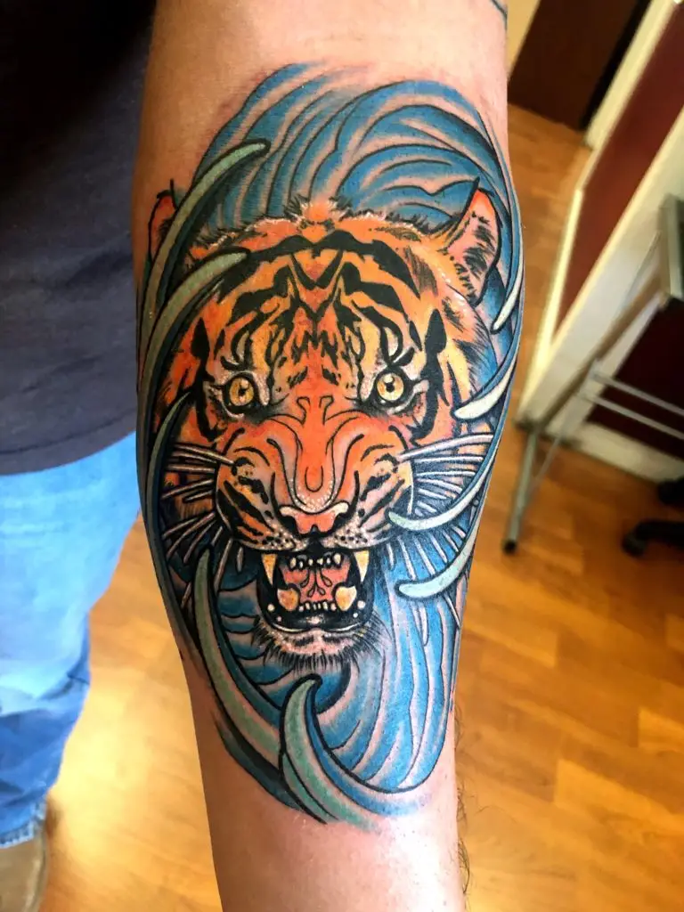 Tiger by Spiro at Artistic Impressions Tattoo Studio located in Katy, Texas