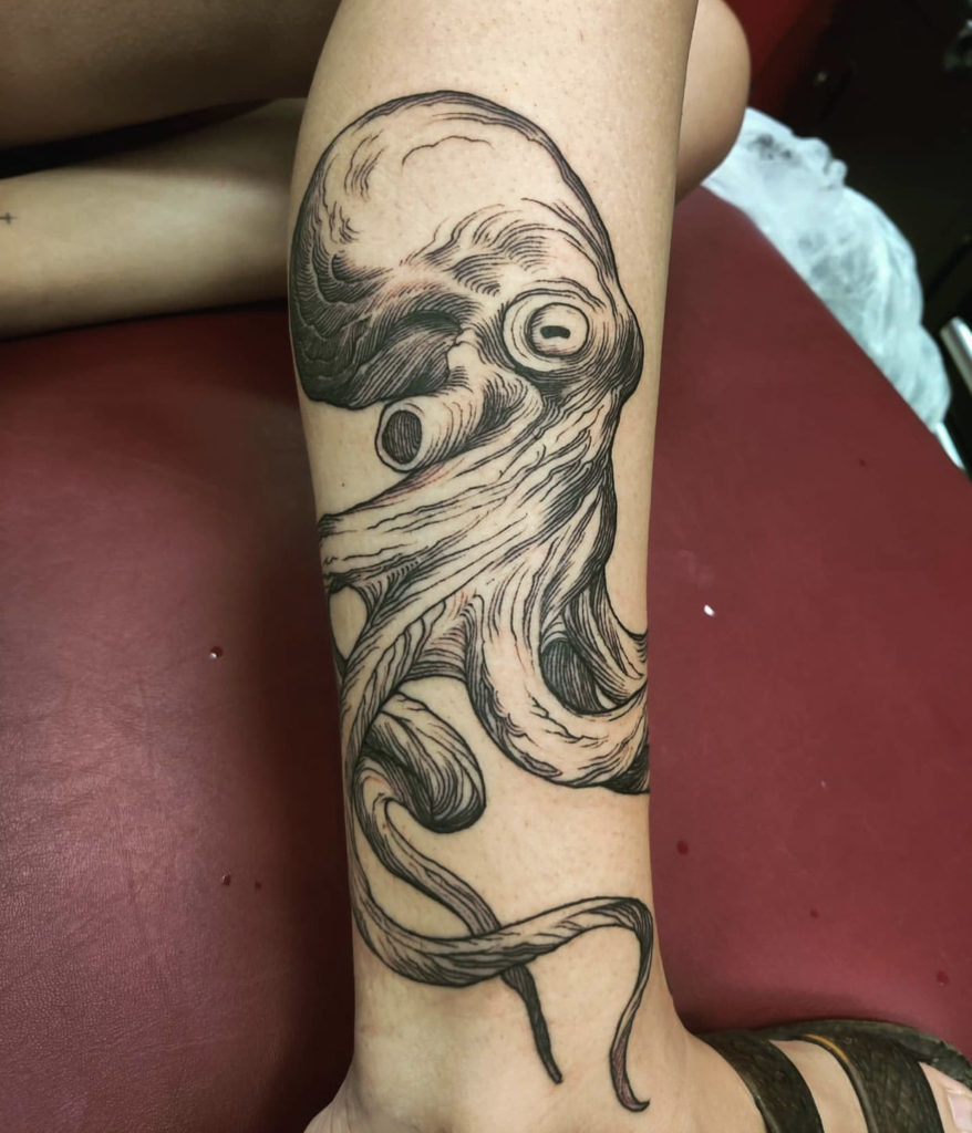 An Octopus tattoo by Mark Anthony at Artistic Impressions Tattoo Studio in Katy, Texas