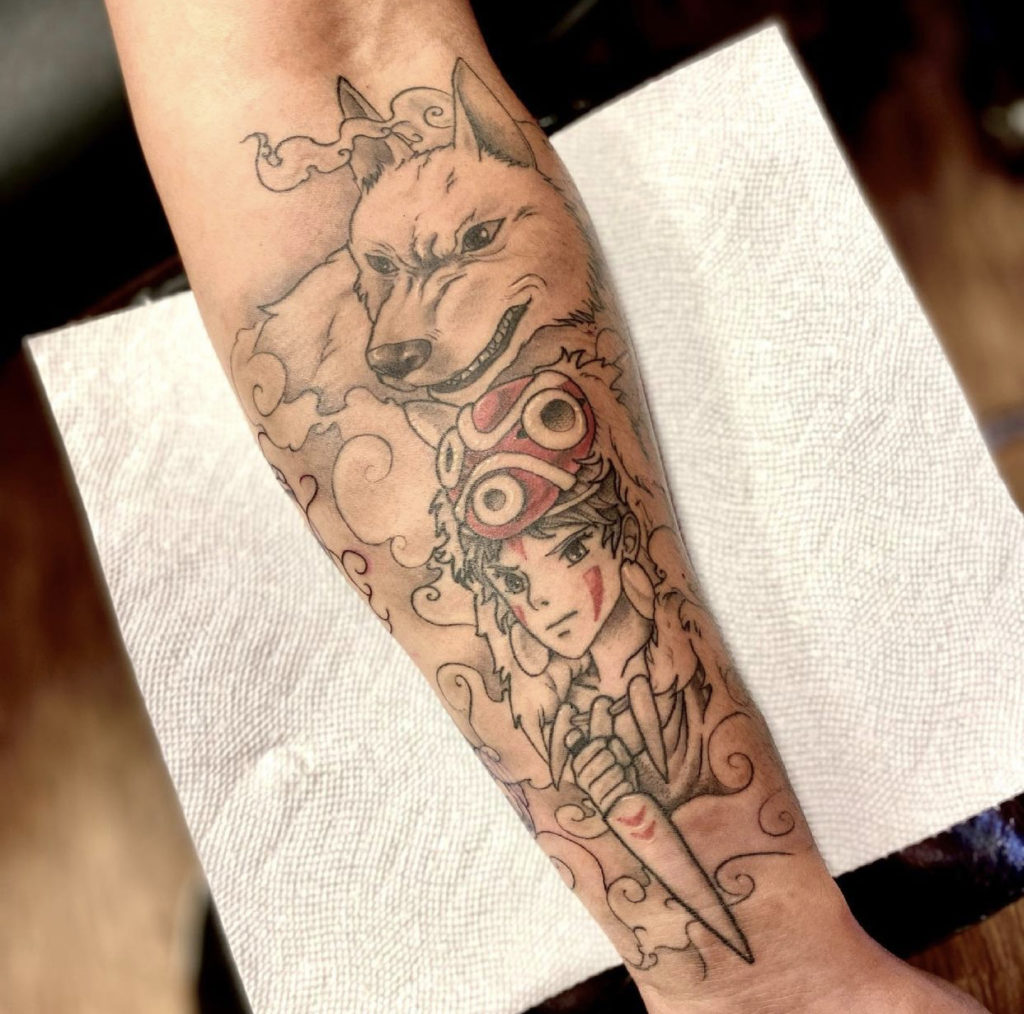 an anime tattoo by Nick at Artistic Impressions Tattoo Studio in Katy, Texas