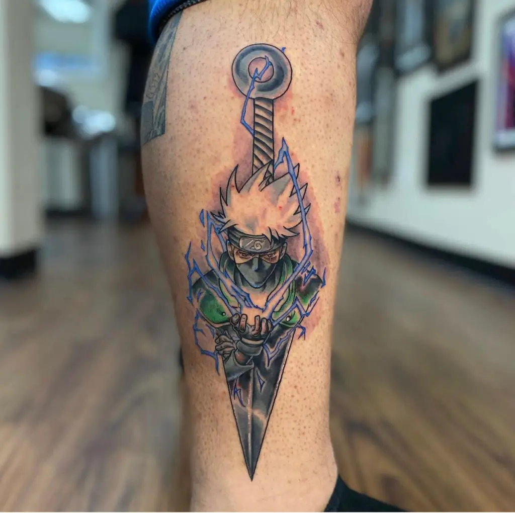 a Kakashi Tattoo Done by Nick at Artistic Impressions Tattoo Studio in Katy, Texas