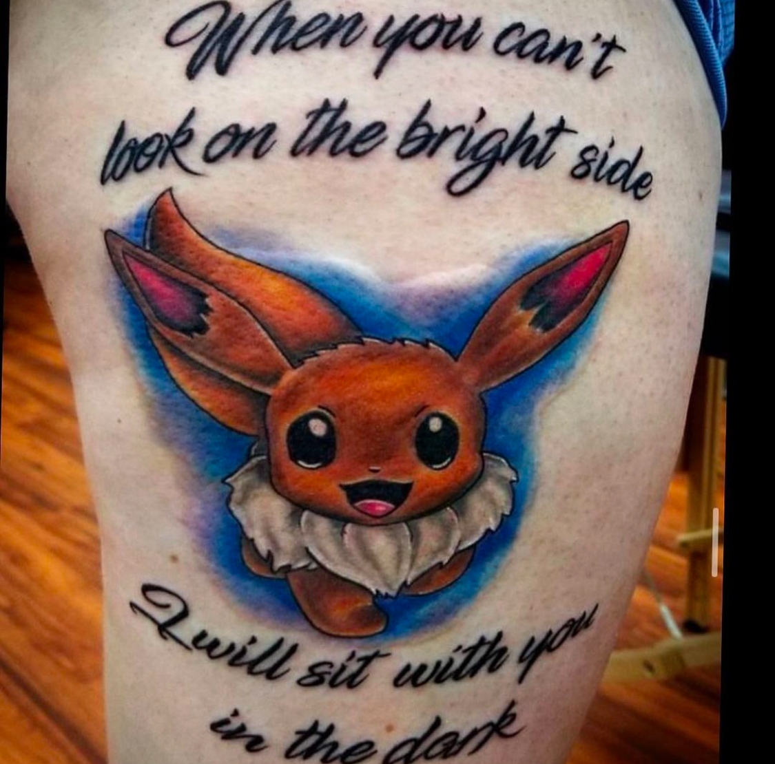 Pokemon tattoo by G at Artistic Impressions Tattoo Studio located in the Katy, Texas. The best tattoo studio