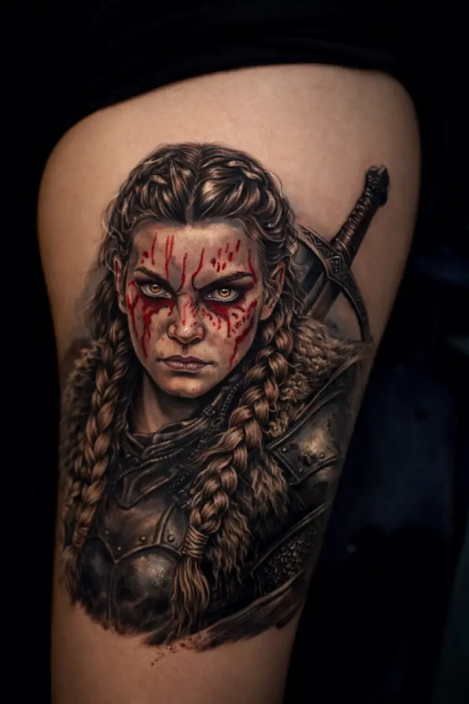 Gabriel tattooed this awesome warrior tattoo at Artistic Impressions Tattoo Studio in Katy, Texas