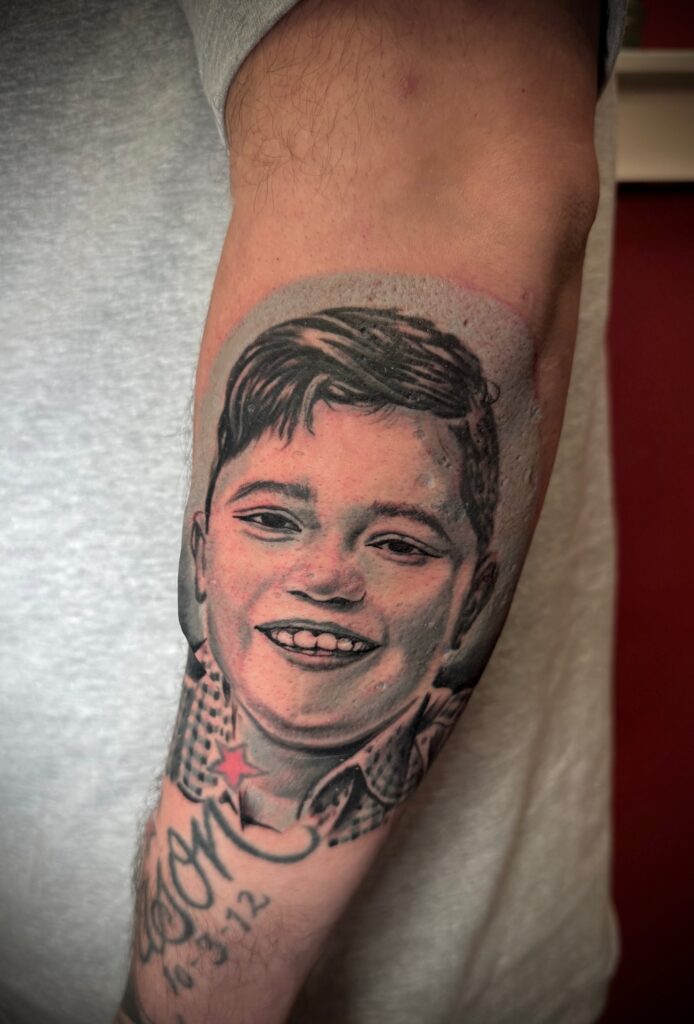 Gabriel tattooed this awesome portrait tattoo at Artistic Impressions Tattoo Studio in Katy, Texas