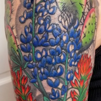 Texas bluebonnets fine line tattoo | Instagram
