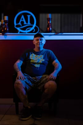 Professional tattoo artist Thom working at Artistic Impressions Tattoo Studio in Katy, Texas